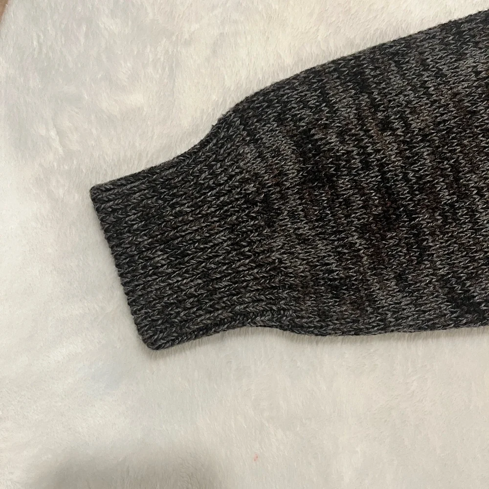 Men’s Original Weatherproof Vintage Sweater Size Large Black/Grey Cowl Neck - Picture 5 of 8
